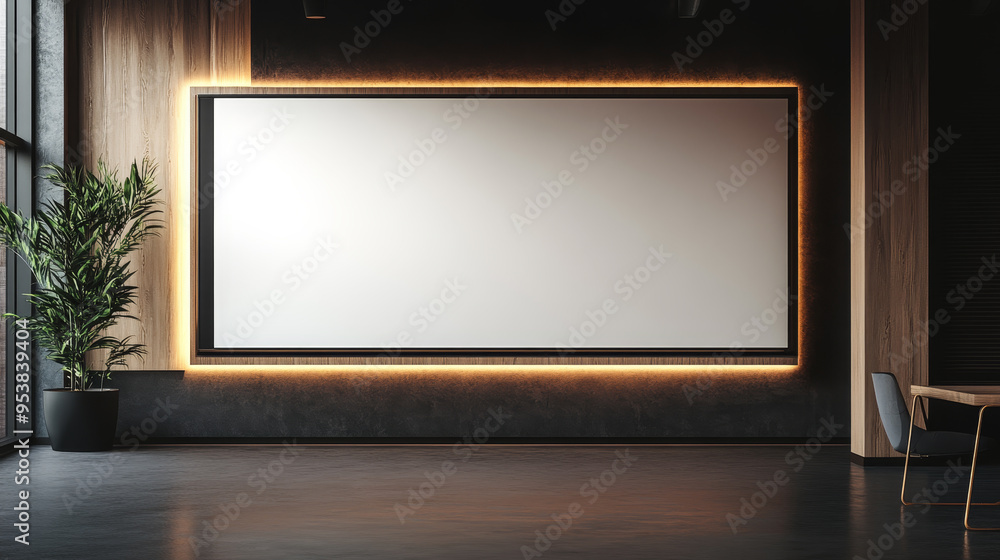 A large white wall with a black border and a white frame A large white wall with a black border and a white frame