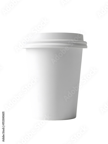 White paper coffee cup mockup isolated transparent background