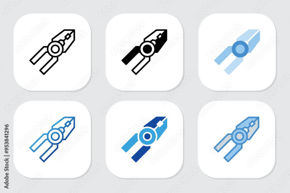 pliers icons with various design styles pliers icons with various design styles