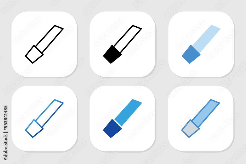 knife icons with various design styles knife icons with various design styles
