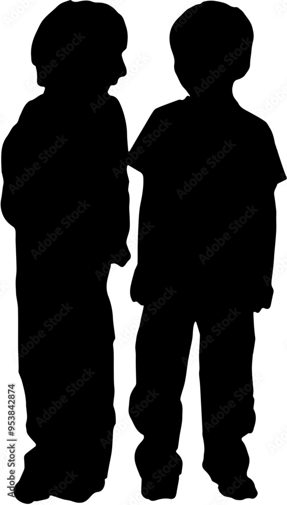silhouette of two boys laughing on a transparent background silhouette of two boys laughing on a transparent background