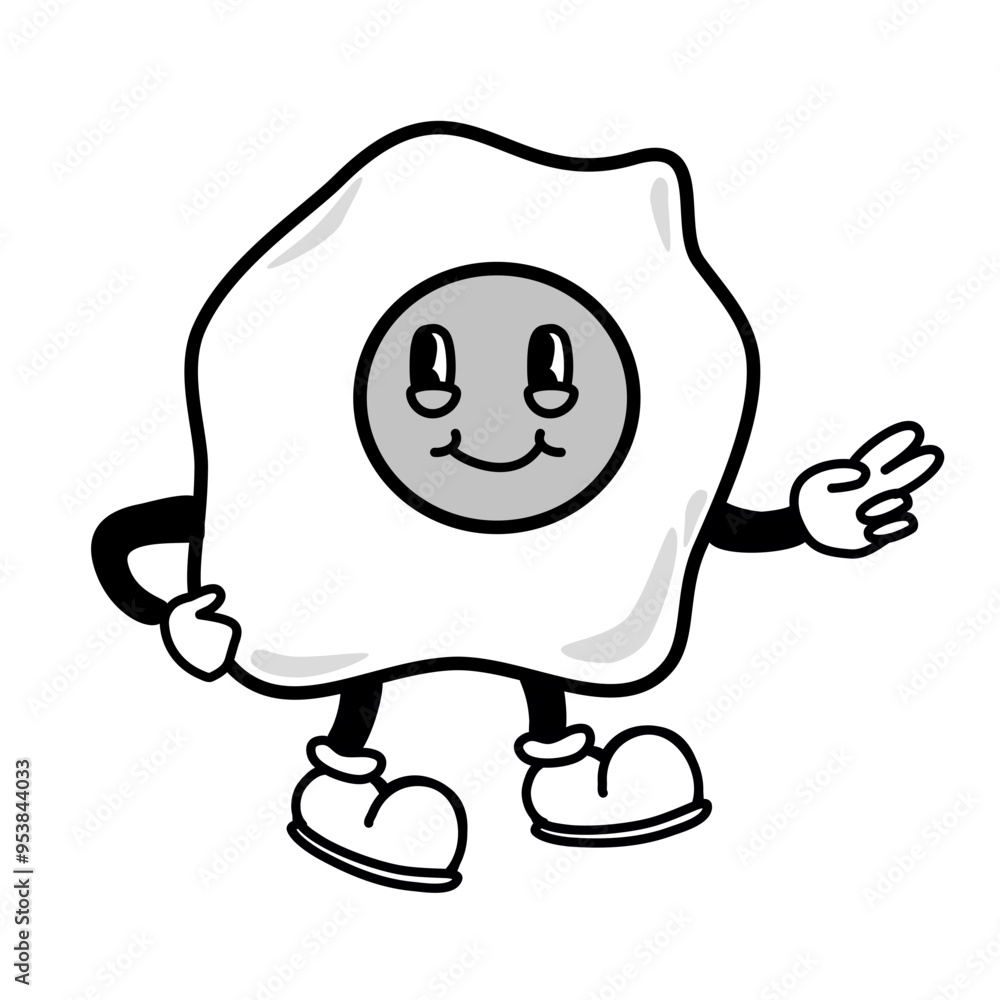 Obraz premium Half Boiled Egg Mascot Illustration