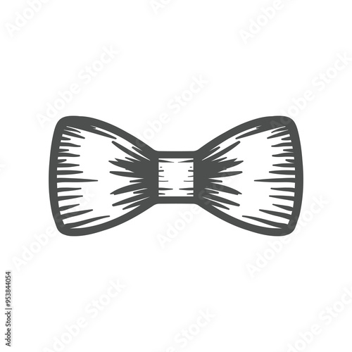 Vintage Retro Hand Drawn Bow Tie Icon Illustration Design