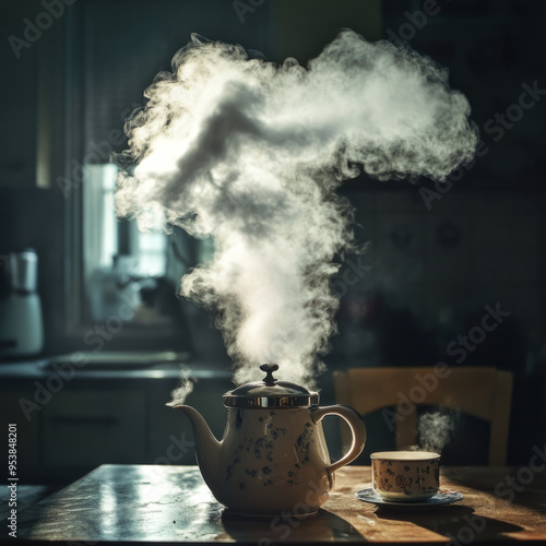 coffee pot with daft cloud