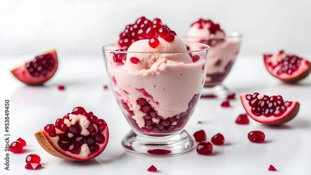 set of pomegranate ice cream set of pomegranate ice cream