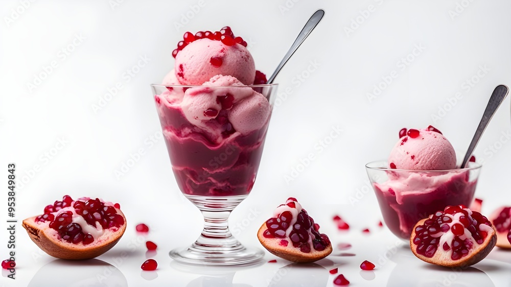set of pomegranate ice cream set of pomegranate ice cream