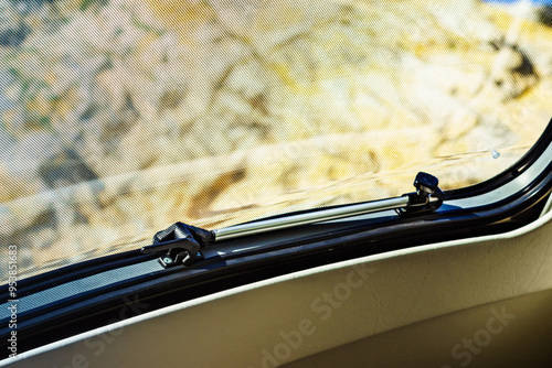 Sunroof, raisable window on roof top of camper photo