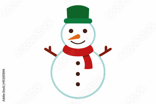 snowman with hat and scarf