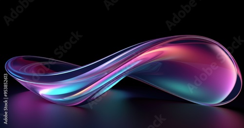 A vibrant, abstract wave design showcasing fluid shapes and colorful gradients against a dark background.