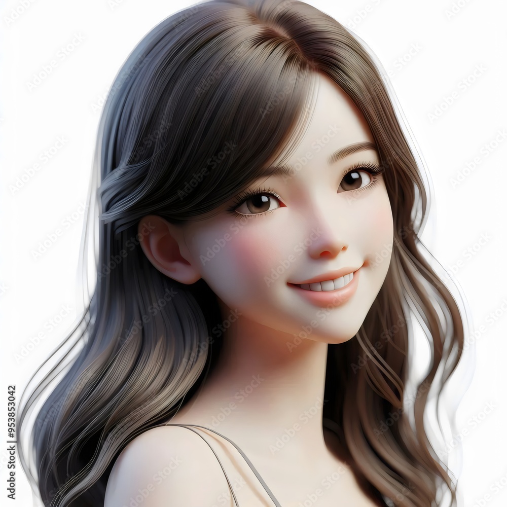 Smiling asian girl isolated on white background Smiling asian girl isolated on white background