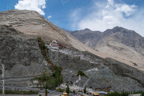 Nubra Vally in Ladakh, India the scenic view of leh ladakh with free space photo