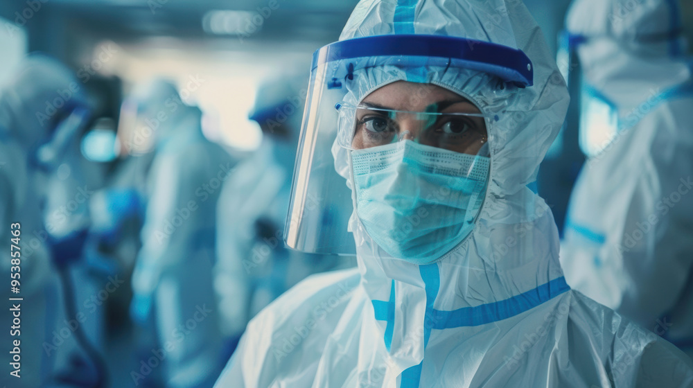 Women Doctor wearing protection mask uniform Medical professional healthcare hospital background Women Doctor wearing protection mask uniform Medical professional healthcare hospital background