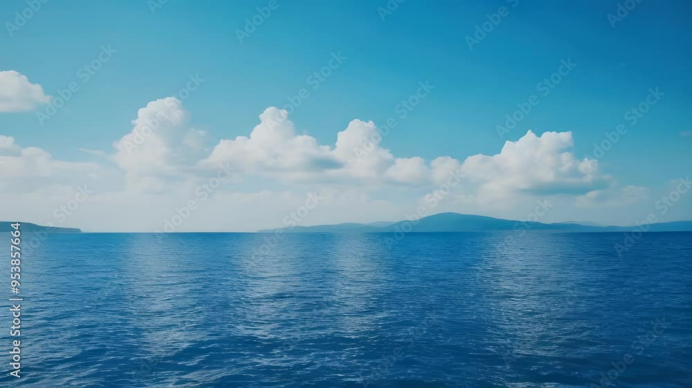 Ocean View with Clouds and Horizon Line Ocean View with Clouds and Horizon Line