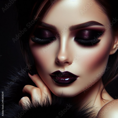  Vampy Night Out Deep rich plum eyeshadow heavy eyeliner and a d photo