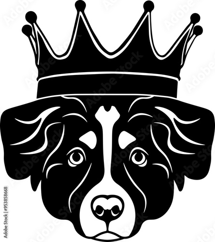 Australian Shepherd Wearing A Crown photo