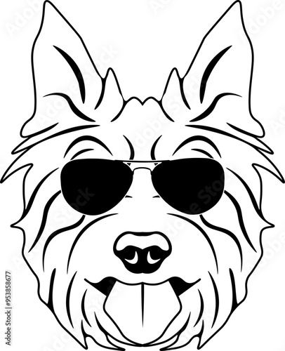 Australian Terrier In Sunglasses