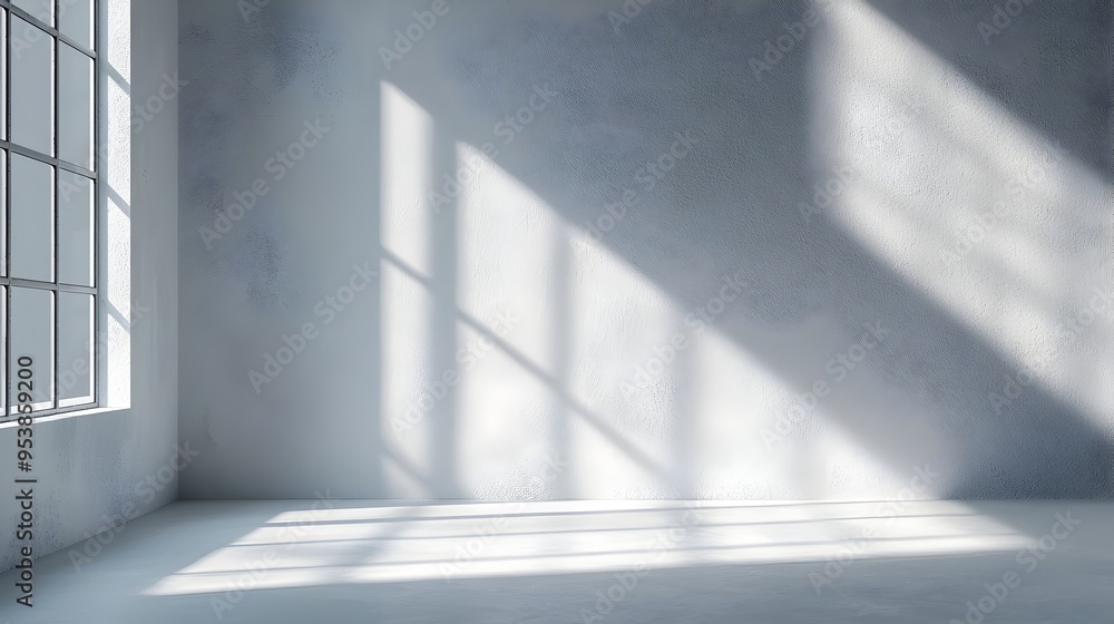 Elegant Gray Backdrop with Natural Window Light and Shadows for Sophisticated Product Presentation Elegant Gray Backdrop with Natural Window Light and Shadows for Sophisticated Product Presentation