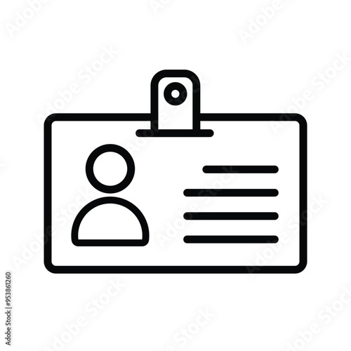 ID card icon. Line and glyph ID card badge. Pass card identity vector illustration.