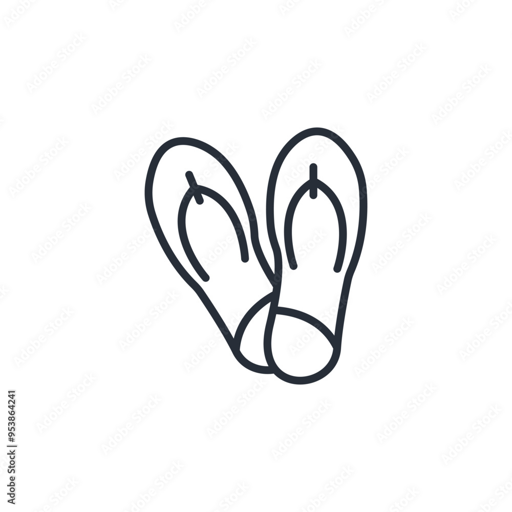 flip flops icon. vector.Editable stroke.linear style sign for use web design,logo.Symbol illustration. flip flops icon. vector.Editable stroke.linear style sign for use web design,logo.Symbol illustration.
