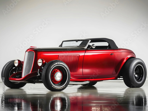 Obraz na płótnie Beautiful unique vintage hot rod car , automotive background, tuning template, auto transport w salonie