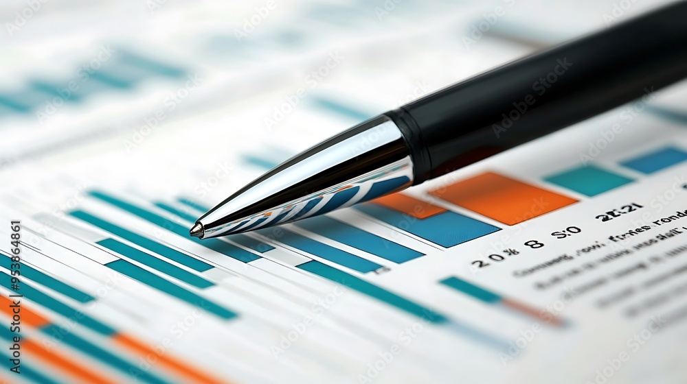A Silver Pen Pointing at Financial Charts A Silver Pen Pointing at Financial Charts