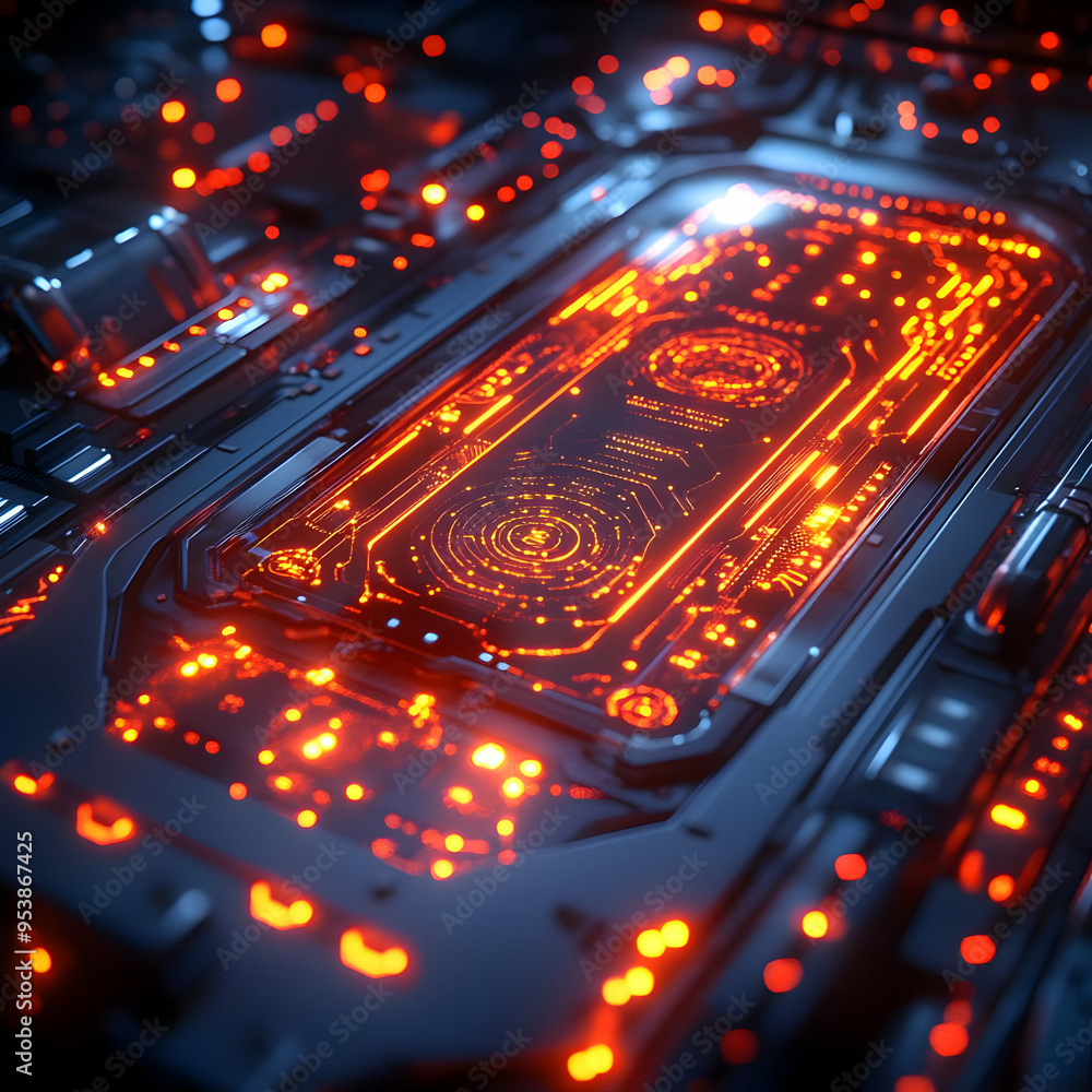 Abstract 3D Futuristic Technology Circuit Board Background Abstract 3D Futuristic Technology Circuit Board Background