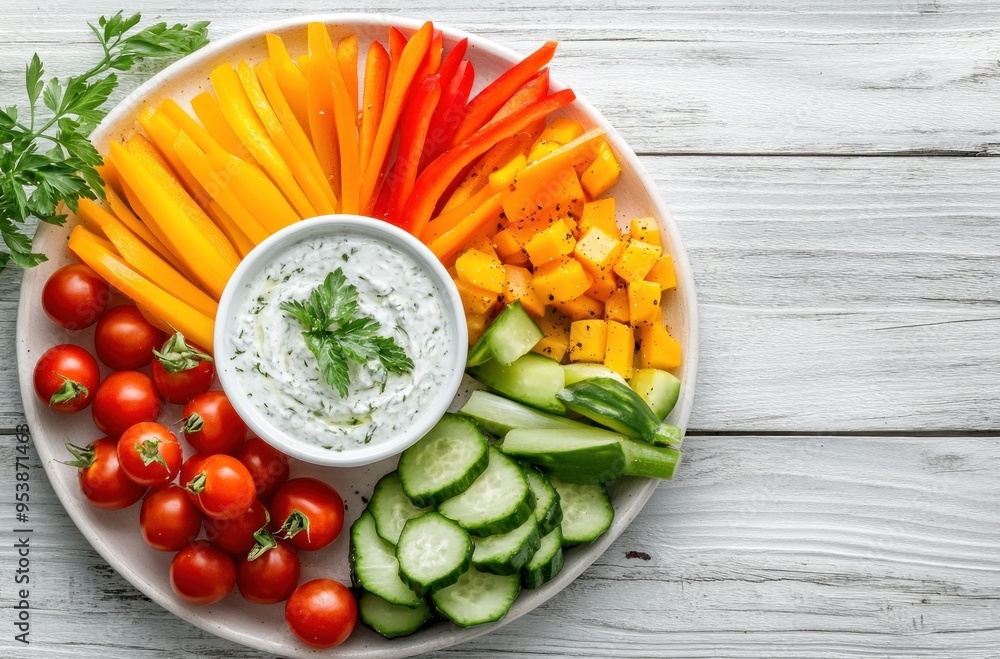 Fresh Vegetable Platter with Creamy Dip Fresh Vegetable Platter with Creamy Dip