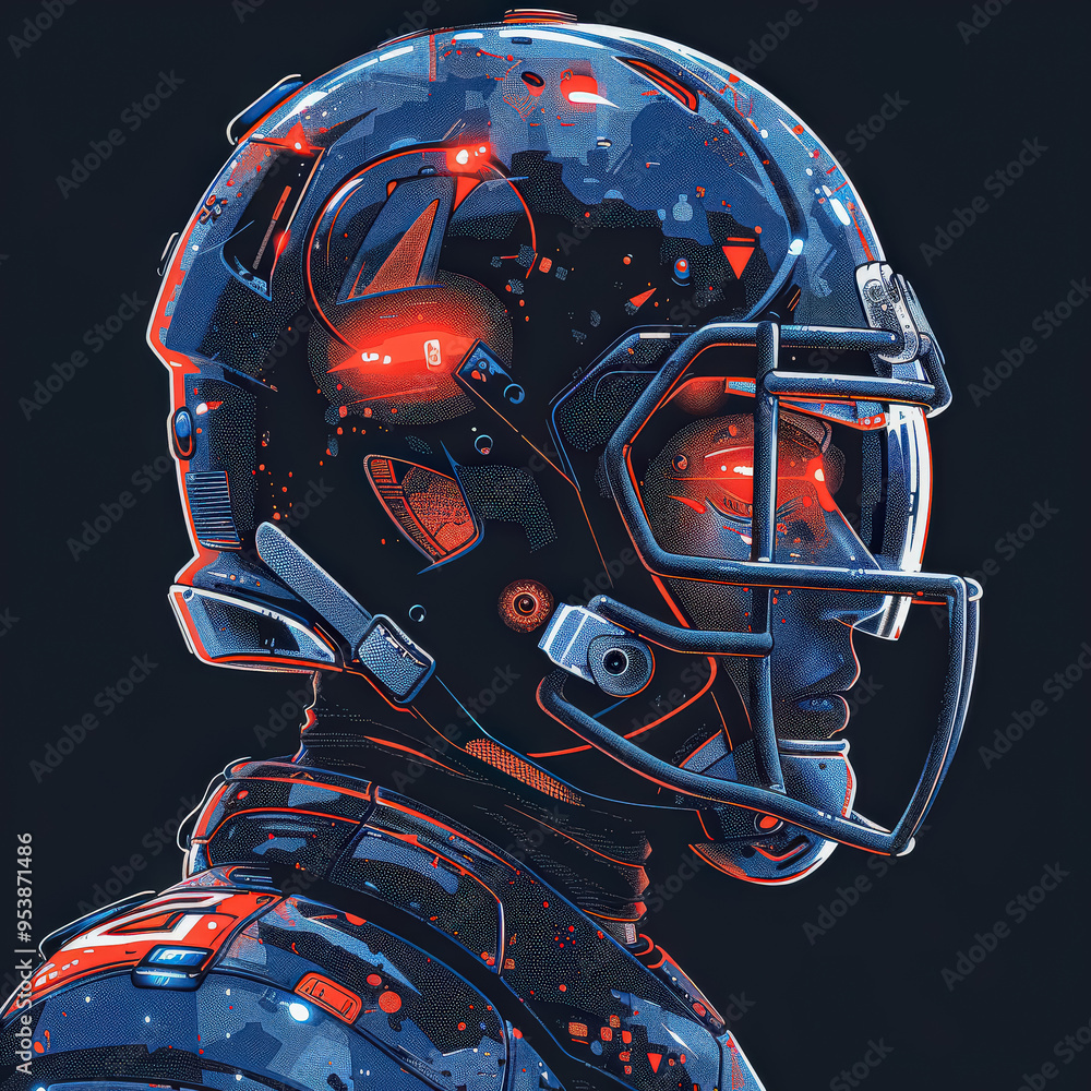 A robot head with orange sparks coming out of it. The robot is wearing a helmet and has a metallic look A robot head with orange sparks coming out of it. The robot is wearing a helmet and has a metallic look