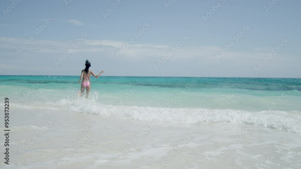 Latin American Girl Enjoying Luxury Island beach Vacation Latin American Girl Enjoying Luxury Island beach Vacation