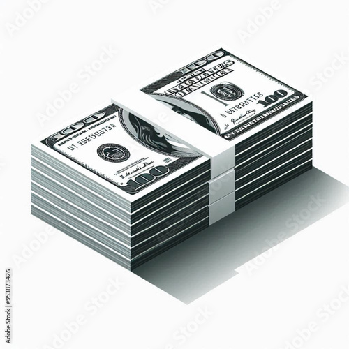Free  Money vector money photo Gold coins and banknotes 3d cartoon style icon black Friday 
