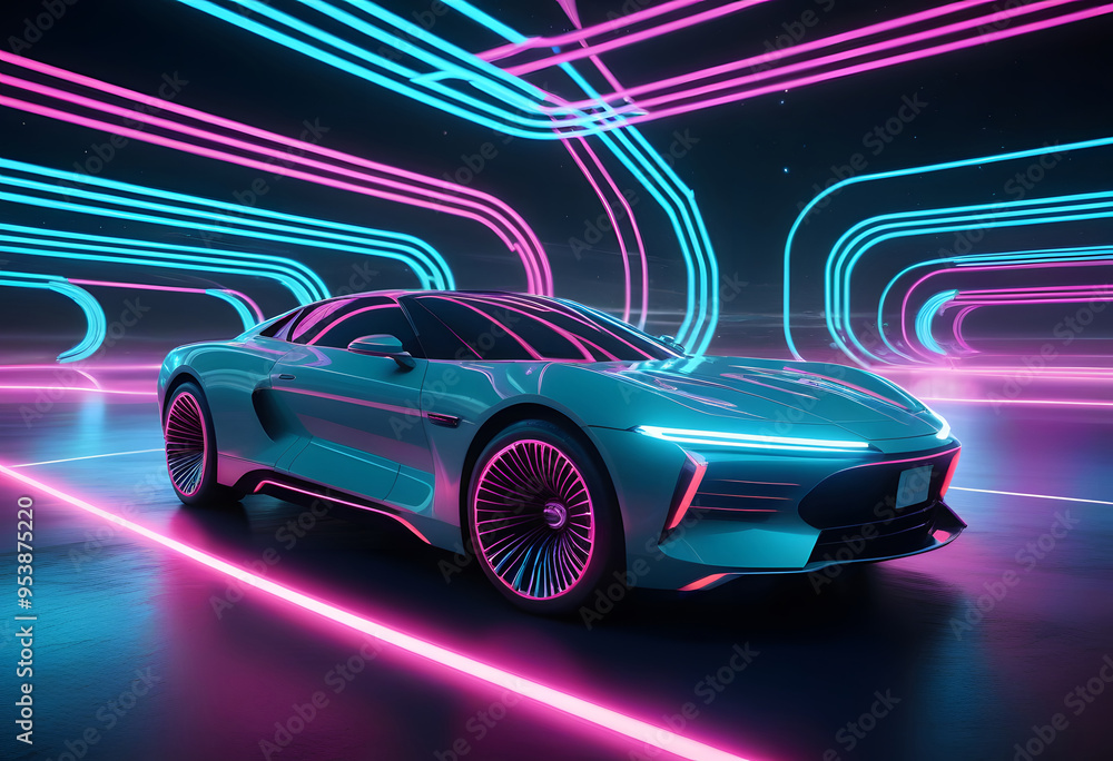 3D rendering of a brand-less generic concept car
3D rendering of a brand-less generic concept car