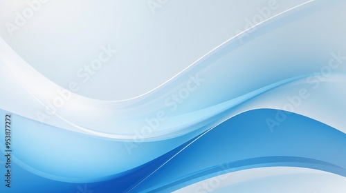 A smooth gradient background featuring flowing blue and white waves, ideal for digital designs and presentations.