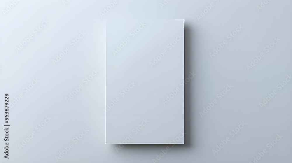 A bright stock photo featuring a blank vertical poster on a white background. A bright stock photo featuring a blank vertical poster on a white background.