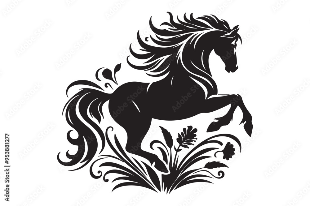 Fototapeta premium Horse silhouette vector illustration