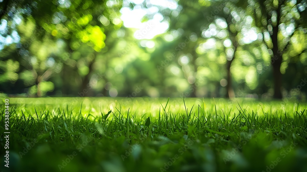 Soft-Focus Grassy Landscape with Blurred Tree Background for Relaxing Scenes Soft-Focus Grassy Landscape with Blurred Tree Background for Relaxing Scenes