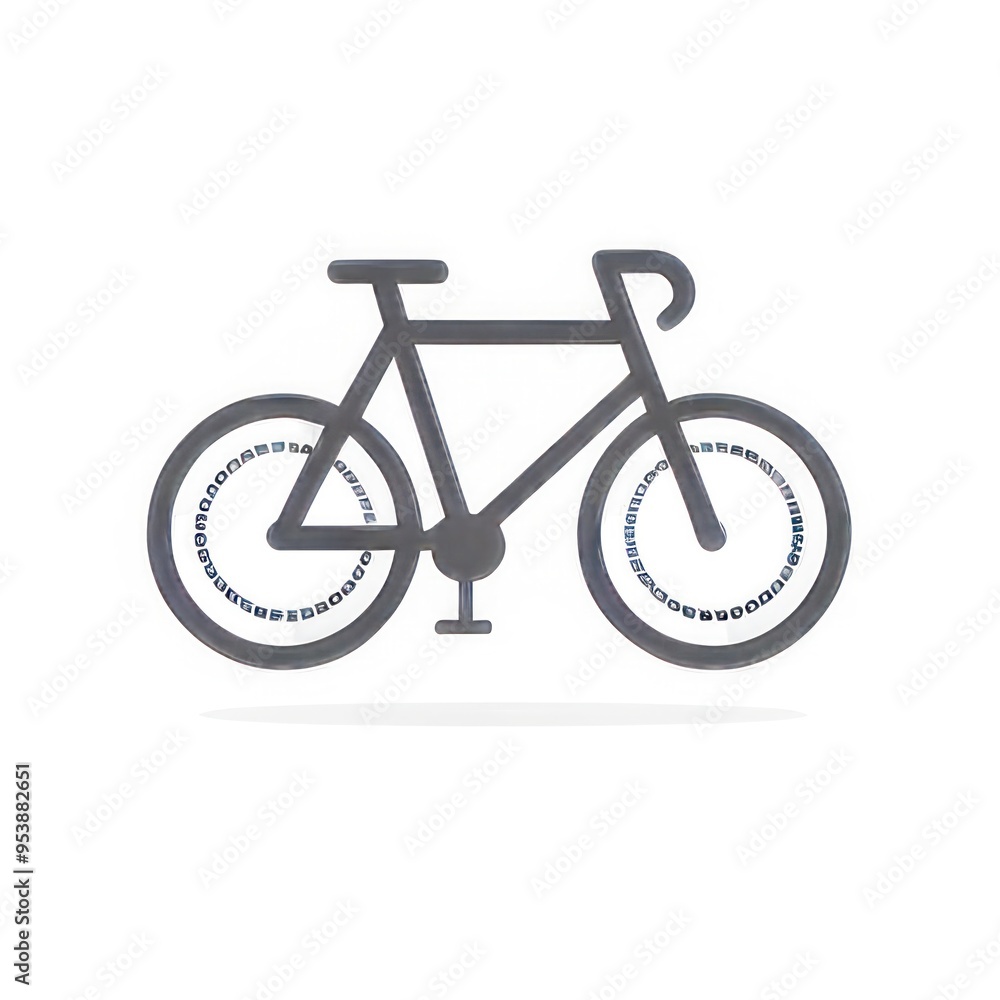 Obraz premium Minimalist Bicycle Icon in Monochrome Design