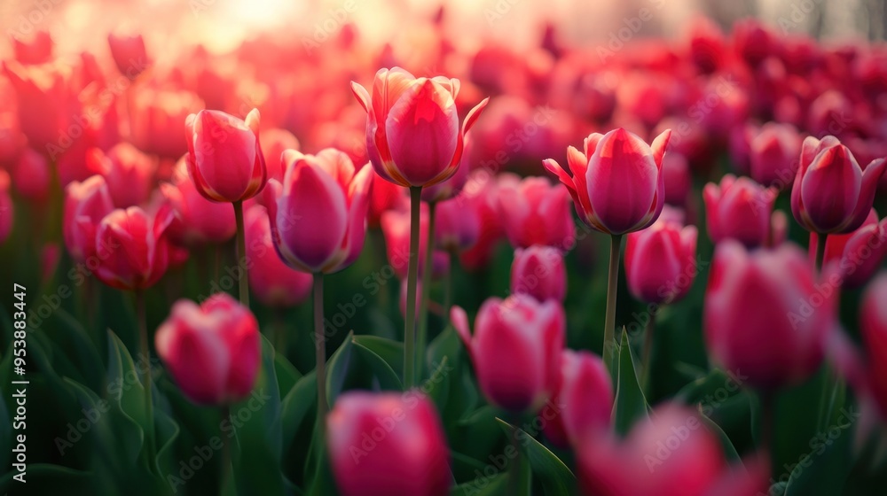 Pink Tulips in a Field Pink Tulips in a Field