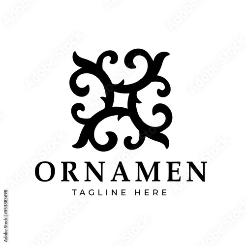 Intricate and symmetrical ornamental design Suitable for brands engaged in interior design, architecture, or art products