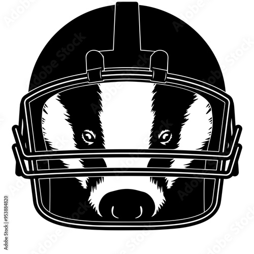 Badger In Football Helmet