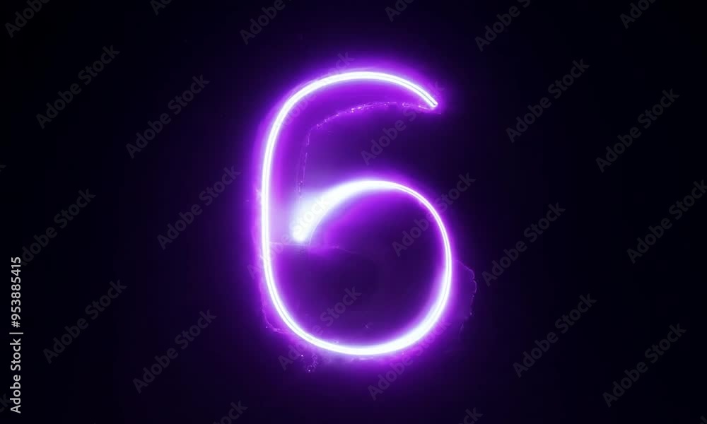 Purple Neon Number Countdown Purple Neon Number Countdown