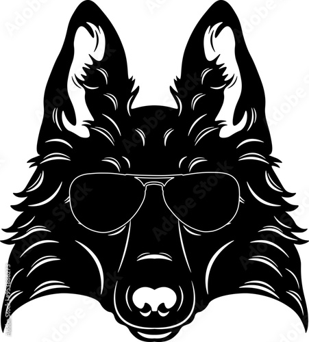 Belgian Sheepdog In Sunglasses