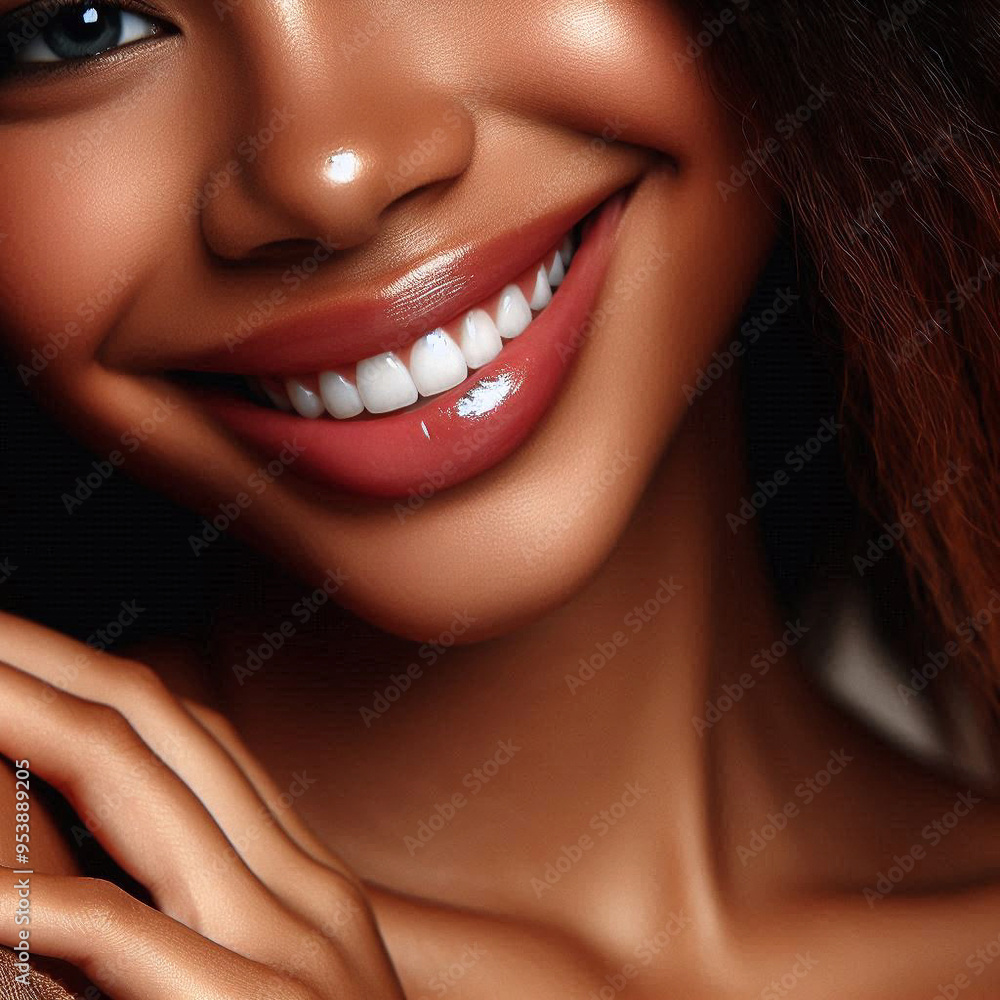 Obraz premium Beautiful female smile, close-up. Image suitable for advertising