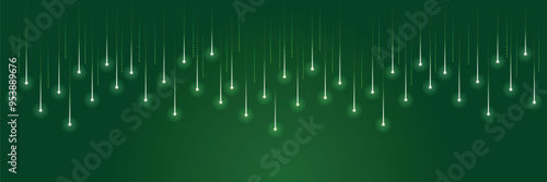 Meteor rain with falling glowing comets. Abstract light digital background. Neon Light Particles, luminous rays in motion, technology, network. falling glowing neon lights. Falling stars. Vector