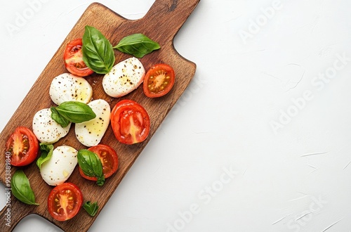 Caprese Salad on a Wooden Board photo