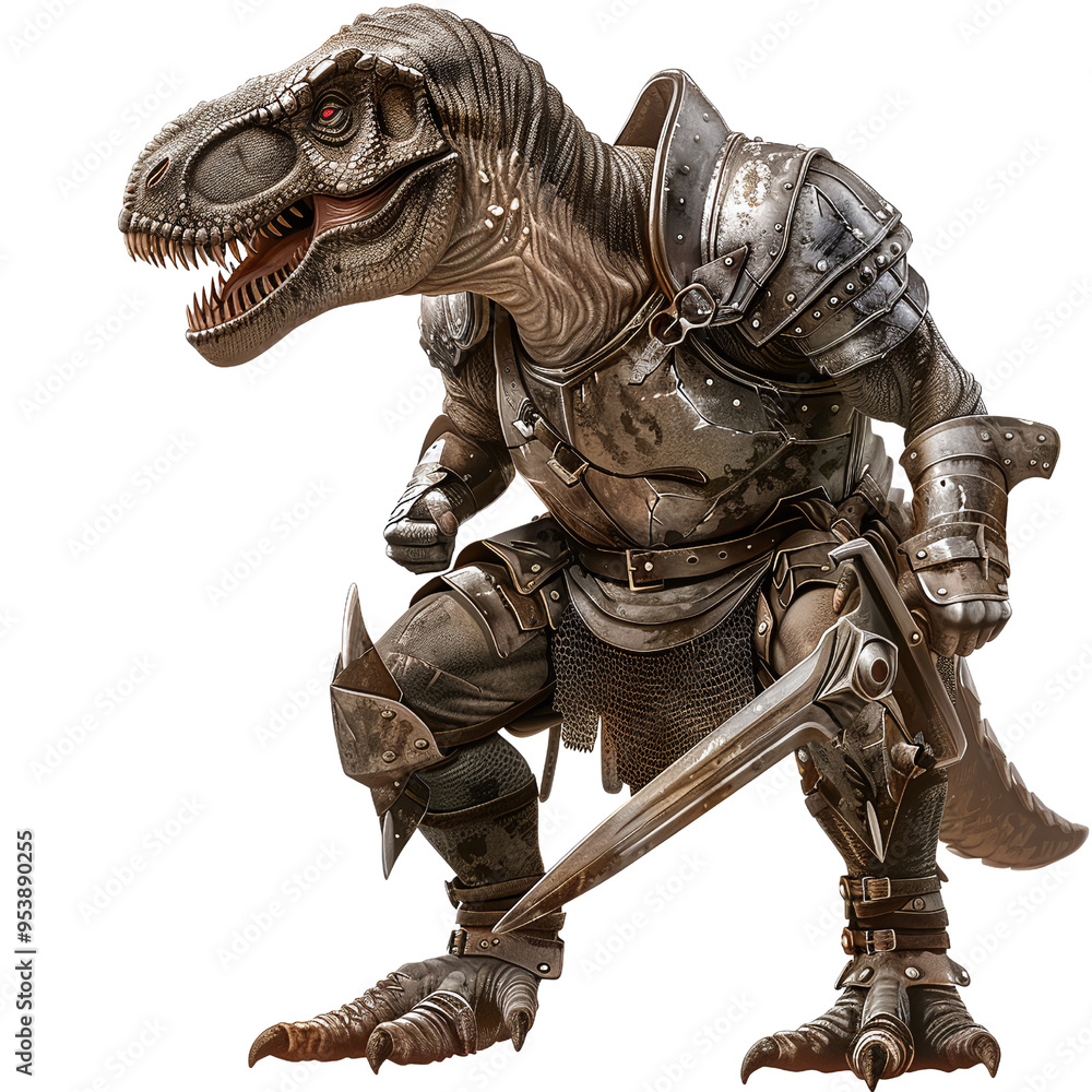 Medieval Armored T-Rex Dinosaur Illustration
Medieval Armored T-Rex Dinosaur Illustration