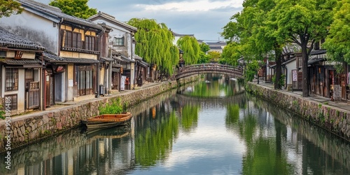 Kurashiki Bikan: Japanese Architecture and Canals in Historic Quarter of Okayama, Japan photo