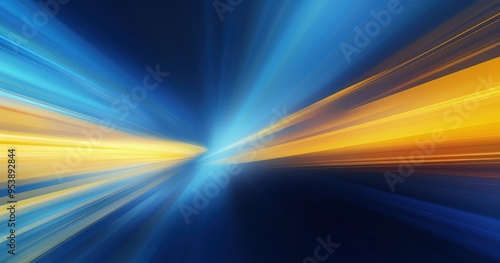 A vibrant abstract image featuring dynamic blue and yellow streaks, suggesting motion and energy.