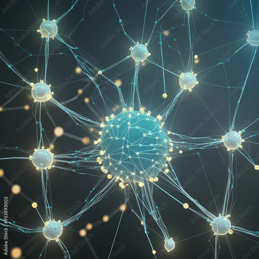 Abstract neural network with interconnected nodes and glowing pathways, symbolizing AI complexity and connectivity through intricate, luminous lines. Abstract neural network with interconnected nodes and glowing pathways, symbolizing AI complexity and connectivity through intricate, luminous lines.