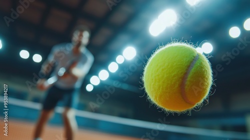 Tennis Match Close Up - Tennis Ball in Focus photo