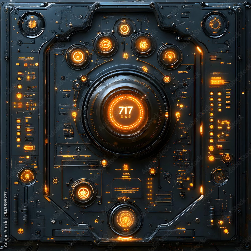 Fototapeta premium Futuristic Technology Interface Panel - 3D Illustration